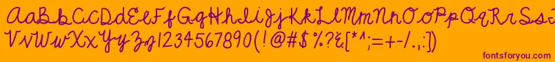 Kbgrandeur Font – Purple Fonts on Orange Background