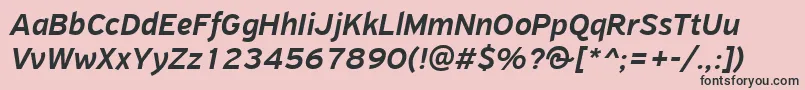 PfhighwaysansproMediumitalic-fontti – mustat fontit vaaleanpunaisella taustalla