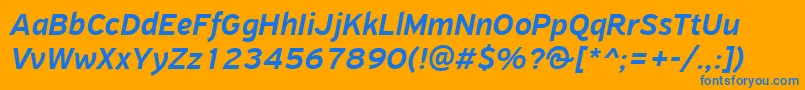 PfhighwaysansproMediumitalic Font – Blue Fonts on Orange Background
