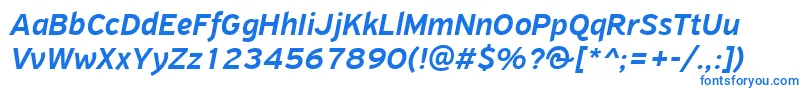 Шрифт PfhighwaysansproMediumitalic – синие шрифты на белом фоне