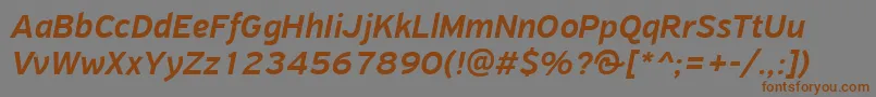 Шрифт PfhighwaysansproMediumitalic – коричневые шрифты на сером фоне