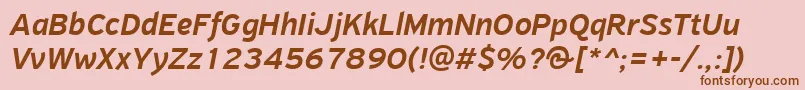 PfhighwaysansproMediumitalic-fontti – ruskeat fontit vaaleanpunaisella taustalla
