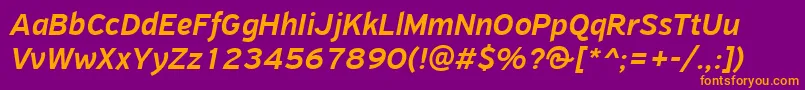 PfhighwaysansproMediumitalic Font – Orange Fonts on Purple Background