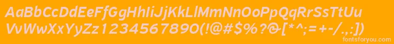 PfhighwaysansproMediumitalic Font – Pink Fonts on Orange Background