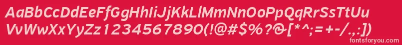 PfhighwaysansproMediumitalic Font – Pink Fonts on Red Background