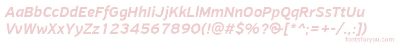 Шрифт PfhighwaysansproMediumitalic – розовые шрифты на белом фоне