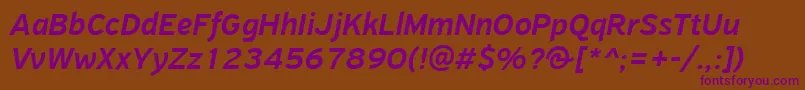 Шрифт PfhighwaysansproMediumitalic – фиолетовые шрифты на коричневом фоне