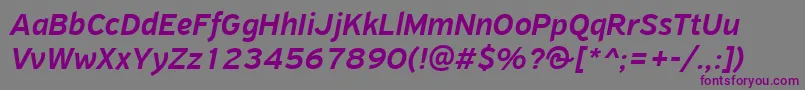 Шрифт PfhighwaysansproMediumitalic – фиолетовые шрифты на сером фоне