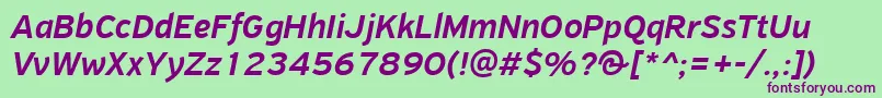 PfhighwaysansproMediumitalic Font – Purple Fonts on Green Background