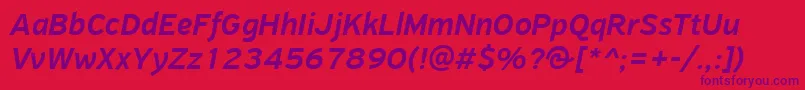 Шрифт PfhighwaysansproMediumitalic – фиолетовые шрифты на красном фоне