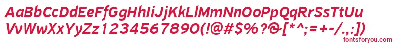 PfhighwaysansproMediumitalic Font – Red Fonts on White Background
