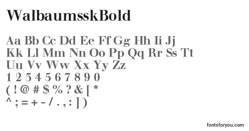 A fonte WalbaumsskBold – alfabeto, números, caracteres especiais
