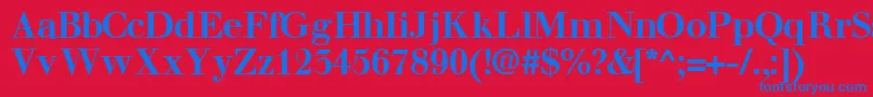 WalbaumsskBold Font – Blue Fonts on Red Background