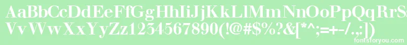 WalbaumsskBold-Schriftart – Weiße Schriften auf grünem Hintergrund