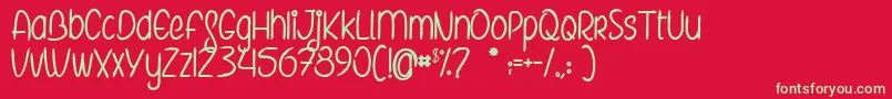 TheElvesAndTheSecretGarden Font – Green Fonts on Red Background
