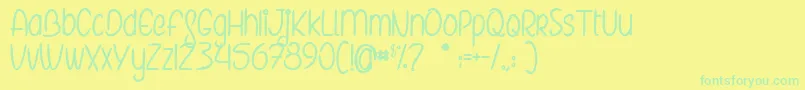 Шрифт TheElvesAndTheSecretGarden – зелёные шрифты на жёлтом фоне