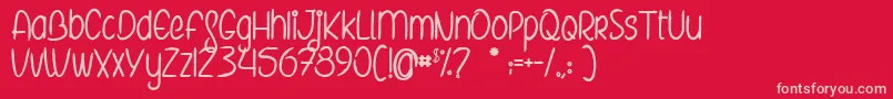 TheElvesAndTheSecretGarden Font – Pink Fonts on Red Background