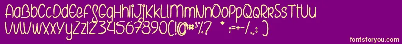 TheElvesAndTheSecretGarden Font – Yellow Fonts on Purple Background