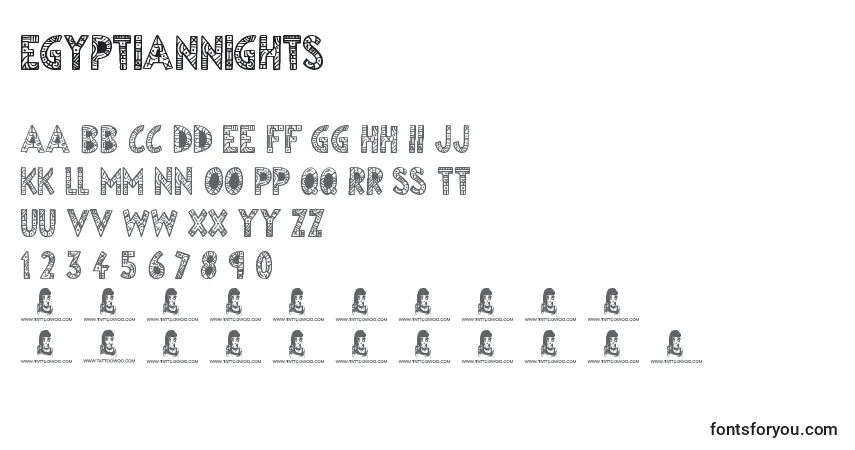 Шрифт EgyptianNights – алфавит, цифры, специальные символы
