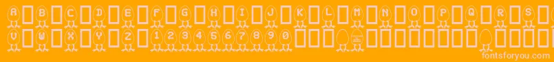 Fonte Rmegg ffy – fontes rosa em um fundo laranja