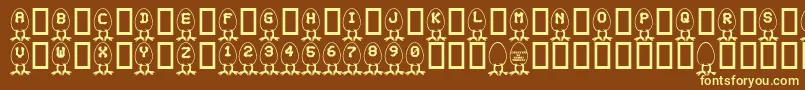 Rmegg ffy Font – Yellow Fonts on Brown Background