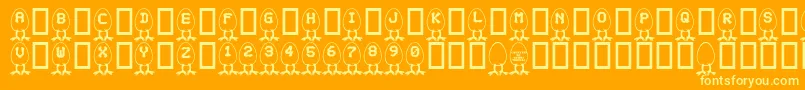 Rmegg ffy-Schriftart – Gelbe Schriften auf orangefarbenem Hintergrund