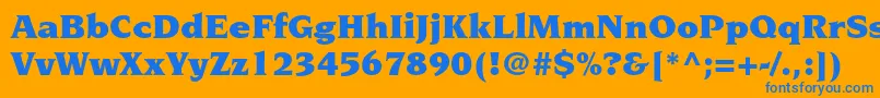 NovaresestdUltra Font – Blue Fonts on Orange Background