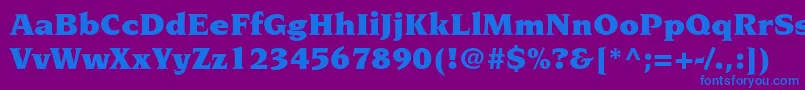 フォントNovaresestdUltra – 紫色の背景に青い文字