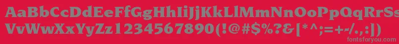 フォントNovaresestdUltra – 赤い背景に灰色の文字