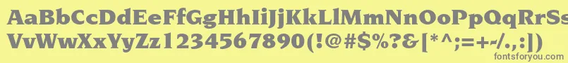 フォントNovaresestdUltra – 黄色の背景に灰色の文字