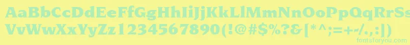 Fonte NovaresestdUltra – fontes verdes em um fundo amarelo