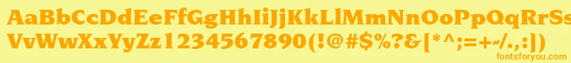 NovaresestdUltra Font – Orange Fonts on Yellow Background