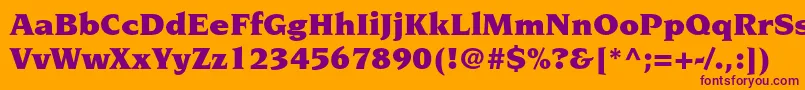 NovaresestdUltra Font – Purple Fonts on Orange Background