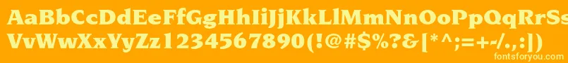 NovaresestdUltra Font – Yellow Fonts on Orange Background
