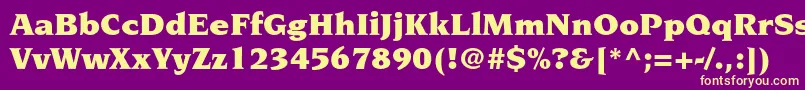 NovaresestdUltra Font – Yellow Fonts on Purple Background