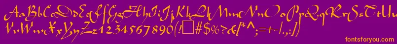 LegendRegular Font – Orange Fonts on Purple Background