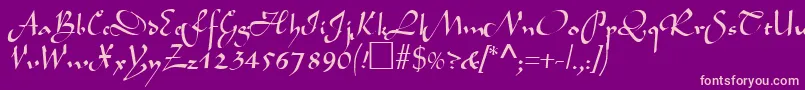 LegendRegular Font – Pink Fonts on Purple Background