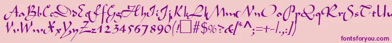 LegendRegular Font – Purple Fonts on Pink Background