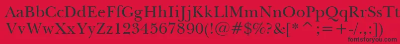 BaskervilleWin95bt Font – Black Fonts on Red Background