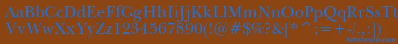 BaskervilleWin95bt Font – Blue Fonts on Brown Background