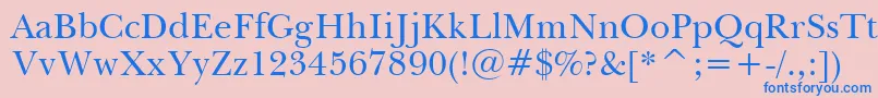 BaskervilleWin95bt Font – Blue Fonts on Pink Background