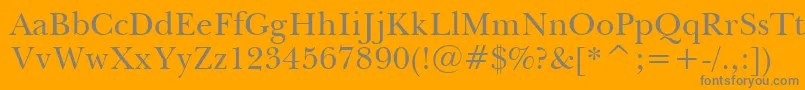 BaskervilleWin95bt Font – Gray Fonts on Orange Background