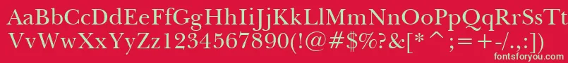 BaskervilleWin95bt Font – Green Fonts on Red Background