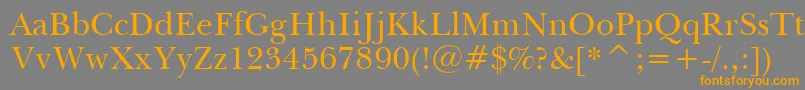 BaskervilleWin95bt Font – Orange Fonts on Gray Background