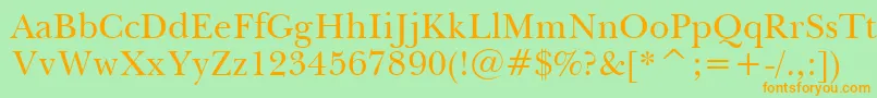 BaskervilleWin95bt Font – Orange Fonts on Green Background