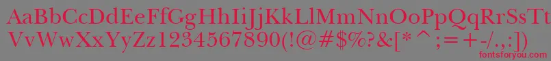 BaskervilleWin95bt Font – Red Fonts on Gray Background