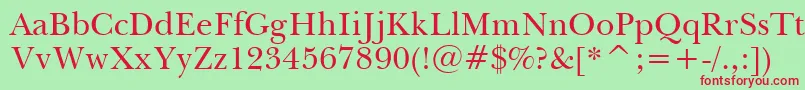 BaskervilleWin95bt Font – Red Fonts on Green Background