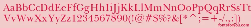 BaskervilleWin95bt Font – Red Fonts on Pink Background