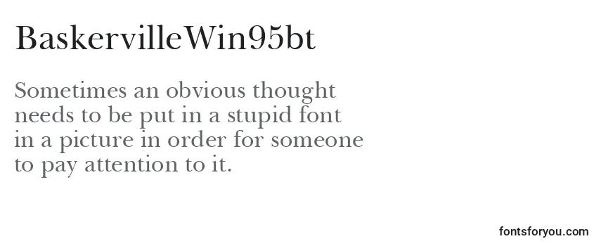 Review of the BaskervilleWin95bt Font