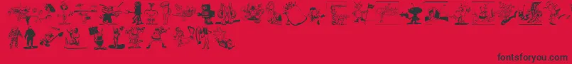 Fonte Spacestationhokuspokus – fontes pretas em um fundo vermelho